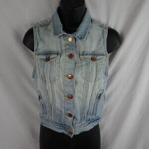 H&M Divided Button Up Jean Vest Size 6